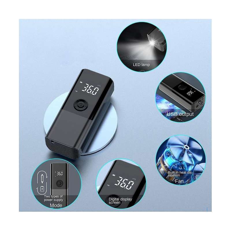 Car Inflator Pump Portable Handheld Wireless Charging Digital Display with Light Car Motorcycle Mult