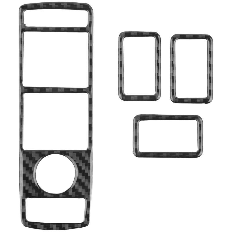 Car Inner Carbon Fiber Window Lift Button Frame Trim for - W204 W212 A//E Class GLA ML