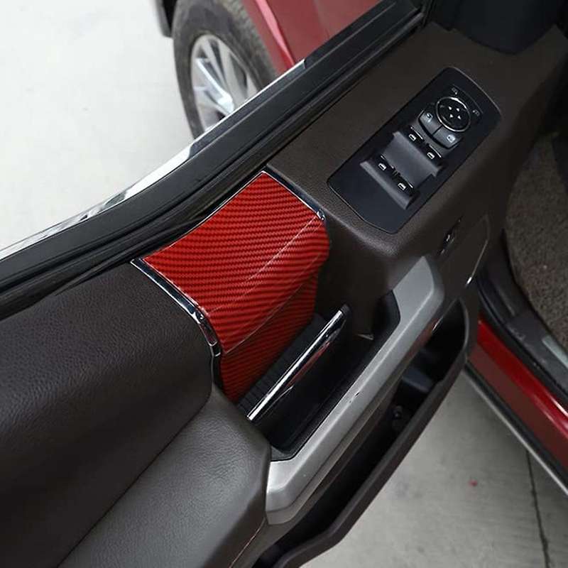 Car Inner Door Armrest Handle Panel Cover Trim Decor Sticker for 2-Door 2015-2020 Accessories,Red Ca
