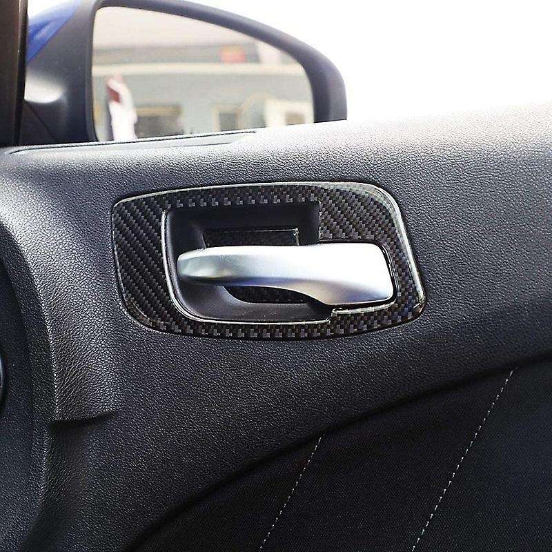 Car Inner Door Handle Bowl Trim Decor Cover Carbon Fiber for Charger 300C 2011-2020 ,Black