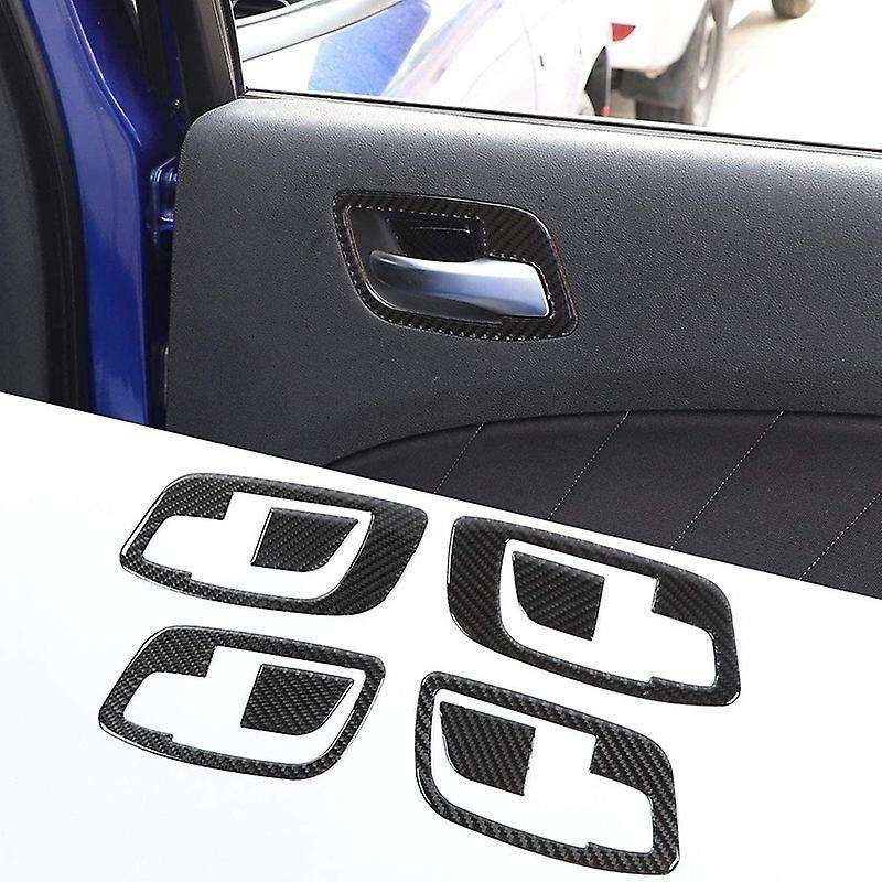 Car Inner Door Handle Bowl Trim Decor Cover Carbon Fiber for Charger 300C 2011-2020 ,Black