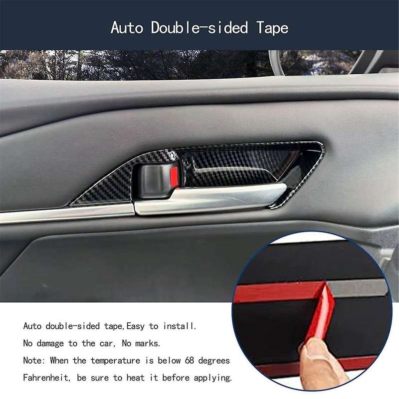 Car Inner Door Handle Bowl Panle Cover Trim for 2024 2025 Accessories Carbon Fiber