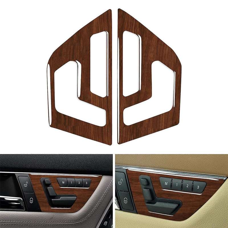 Car Inner Door Seat Adjustment Switch Cover Trim Wood Grain for C Class W204 2007-2013