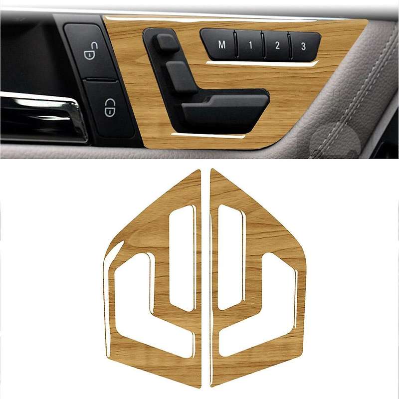 Car Inner Door Seat Adjustment Switch Cover Trim Yellow Wood Grain for C Class W204 2007-2013