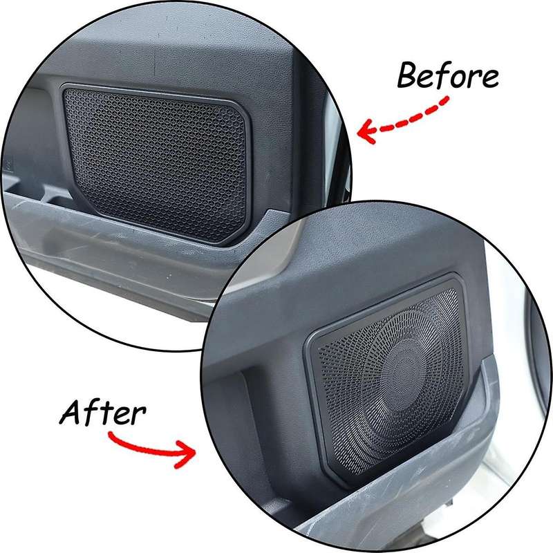Car Inner Door Speaker Horn Cover Trim Kit for Sequoia 2022 2023 Stainless Steel Accessorise,Balck