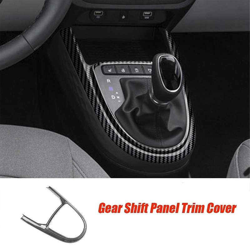 Car Inner Gear Shift Panel Trim Cover for I10 2022-2024 Central Control Gearshift Frame Panel Carbon