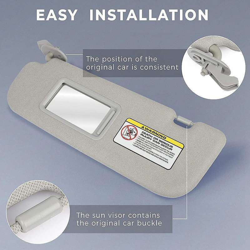 Car Inner Gray Sun Visor Shield Shade Board for 2016-2020 Replaces 85210F0100, Left Side