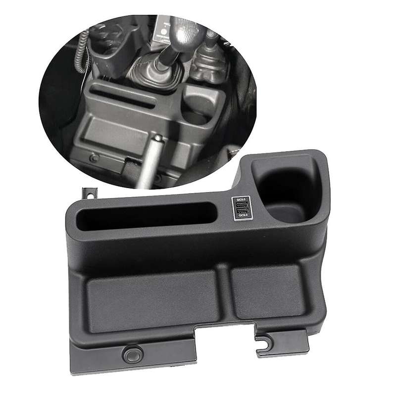 Car Insert Center Console Storage Box Tray Cup Holder with Usb Port for Land Cruiser Lc70 Lc71 Lc76