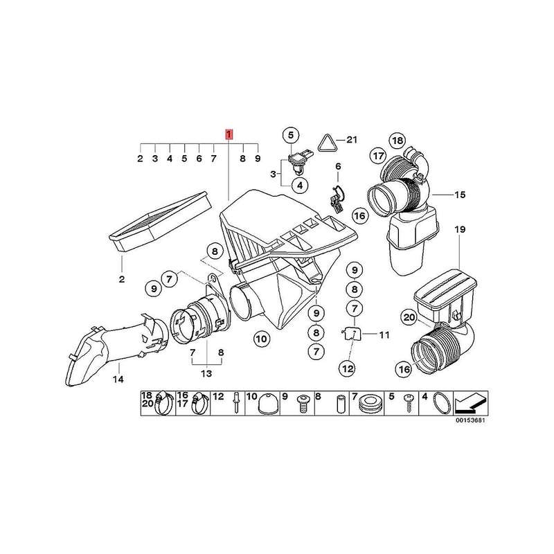 Car Intake Noise Abuser Air Filter Housing 13717577779 for 5 6 Series E60 E61 E63 E64 2006-2010 Air