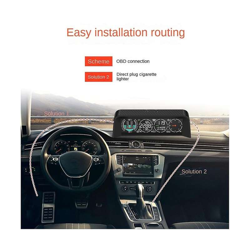 Car Intelligent Head-up Display Gps Obd Gradient Meter Car Digital Speedometer Intelligent Tilt Met
