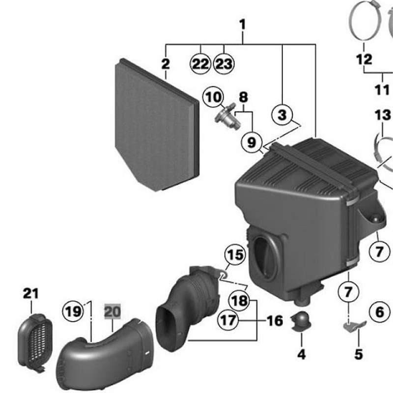 Car Intake Tube Inlet Air Pipe Admission Pipe Air Filter Intake Duct 13717601869 for X3 F25 X4 F26 2
