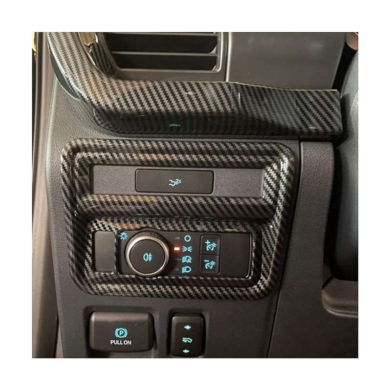 Car Interior Carbon Fiber Headlight Adjustment Switch Decoration Cover Trim for 2021 2022 2023