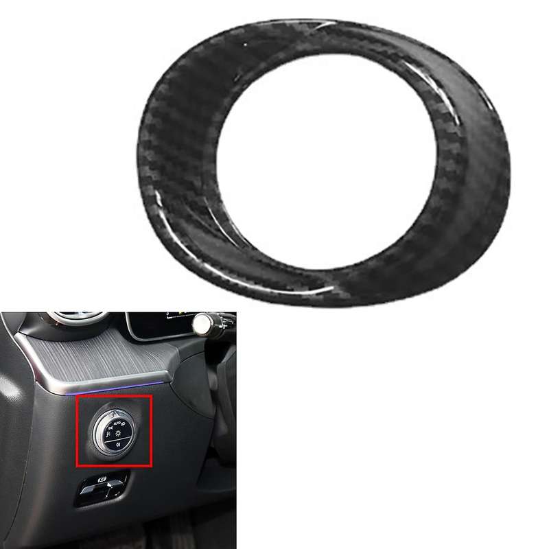 Car Interior Carbon Fiber Headlight Adjustment Switch Decoration Cover Trim for C-Class W206 2021 2