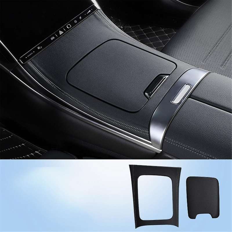 Car Interior Center Control Panel PU Pad Decorative Cover for GLC-Class X254 GLC300L 2023-2024,Blac