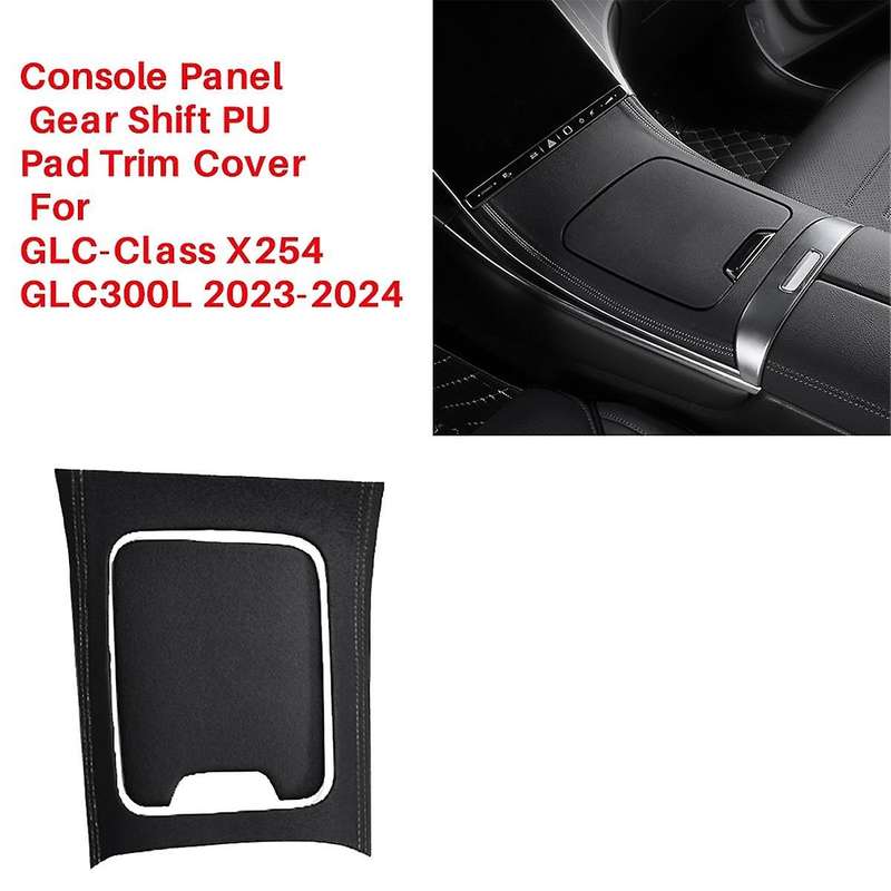 Car Interior Center Control Panel PU Pad Decorative Cover for GLC-Class X254 GLC300L 2023-2024,Black