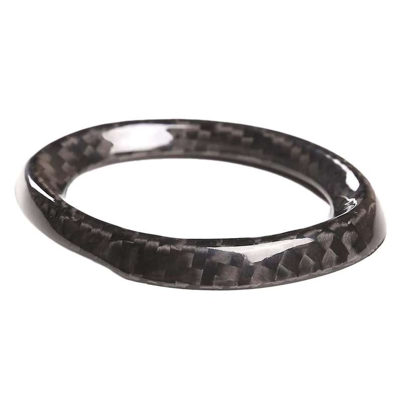 Car Interior Dashboard Clock Cover Decoration Frame Real Carbon Fiber Modified Sticker for 2014-2021