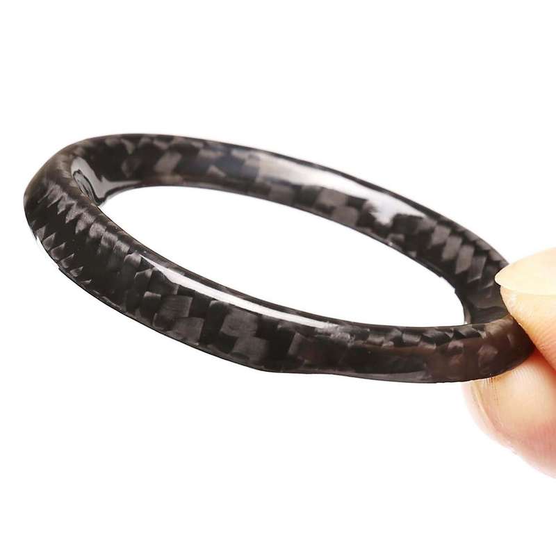 Car Interior Dashboard Clock Cover Decoration Frame Real Carbon Fiber Modified Sticker for 2014-2021