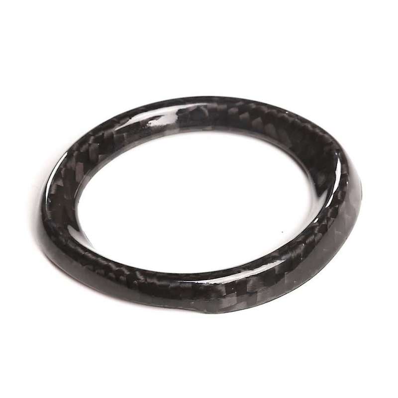 Car Interior Dashboard Clock Cover Decoration Frame Real Carbon Fiber Modified Sticker for 2014-2021
