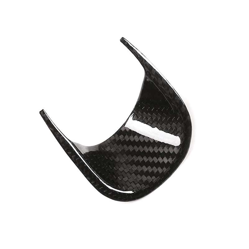 Car Interior Dashboard Clock Decoration Frame Carbon Fiber Modified Sticker for 2014-2021 Black
