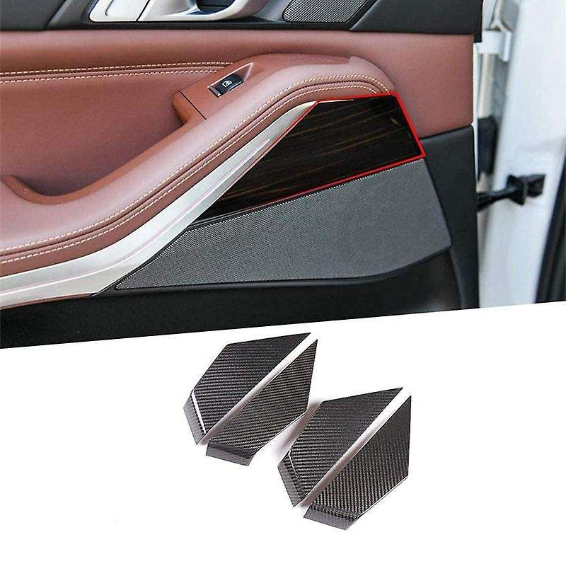 Car Interior Door Decorative Panel Cover Real Carbon Fiber for X5 G05 X7 G07 2019 2020 Accessories