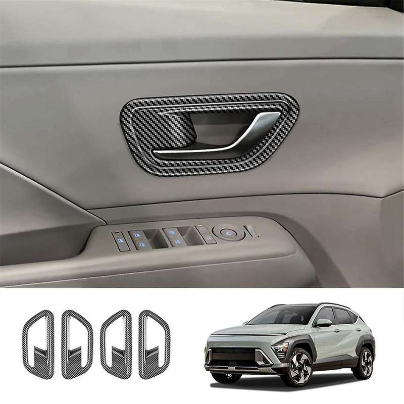 Car Interior Door Handle Bowl Cover Trim for 2024+ Car Interior Accessories Carbon Fiber Pattern