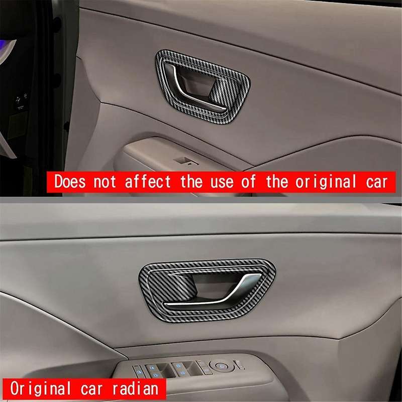 Car Interior Door Handle Bowl Cover Trim for 2024+ Car Interior Accessories Carbon Fiber Pattern