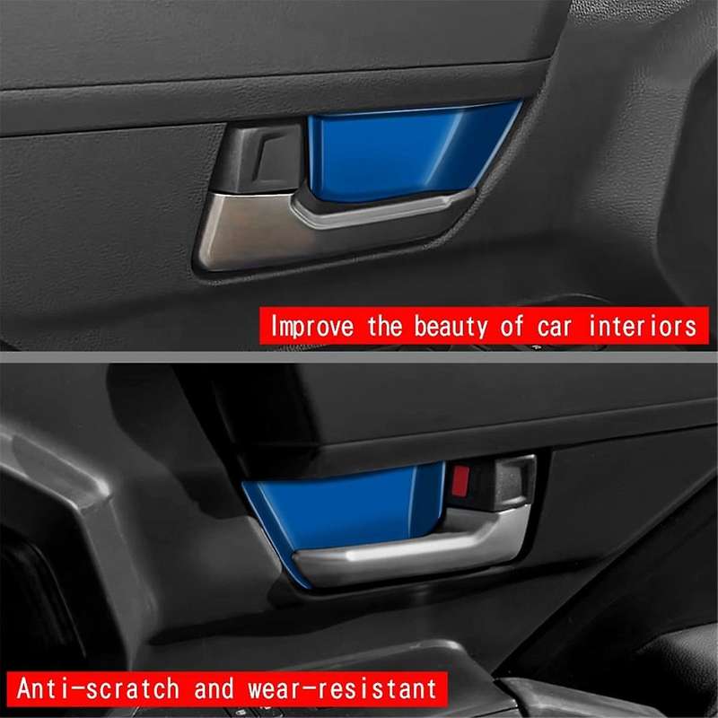 Car Interior Door Handle Bowl Cover Trim for 2024 Car Interior Accessories Blue