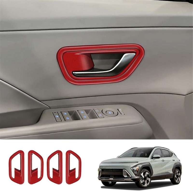 Car Interior Door Handle Bowl Cover Trim for 2024+ Car Interior Accessories Red