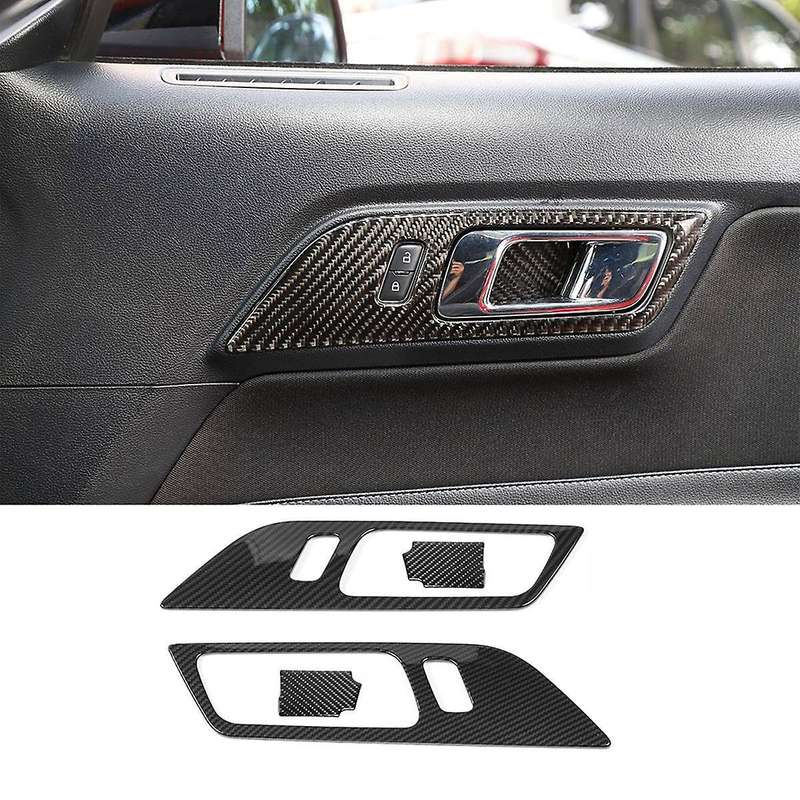 Car Interior Door Handle Bowl Cover Trim Frame Interior Accessories for 2015-2020 (Carbon Fiber)