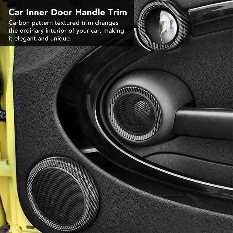 Car Interior Door Handle Trim Cover Style Door Handle Panel Frame Sticker for R54 R56