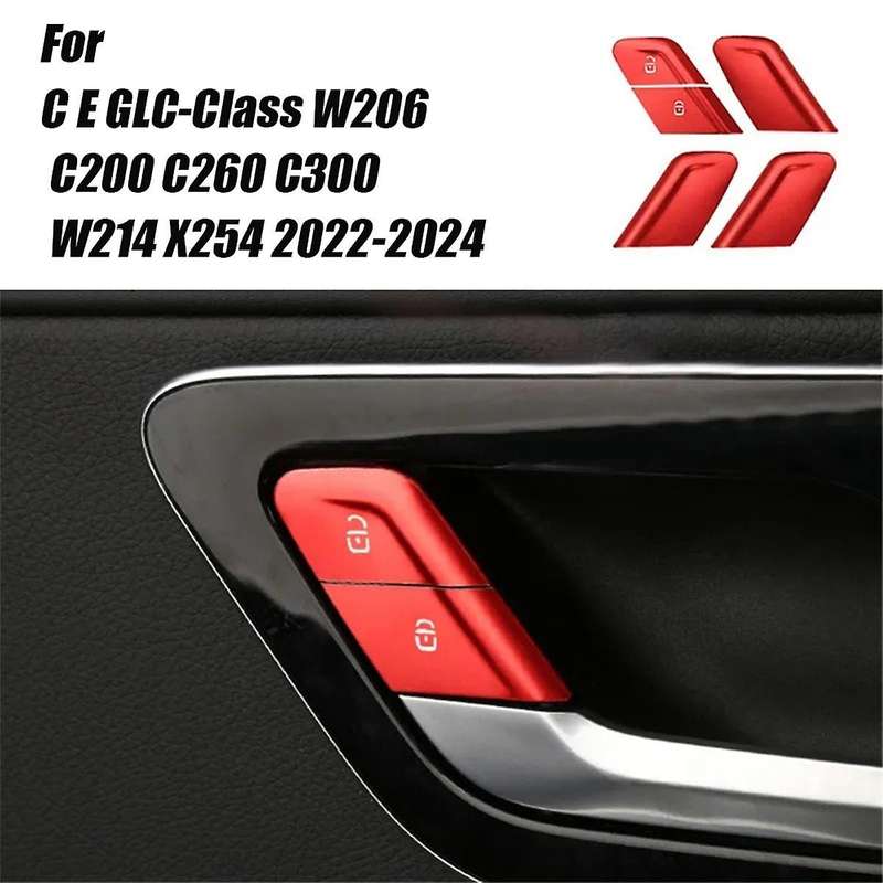 Car Interior Door Lock Button Switch Trim Sticker for C E GLC-Class W206 C200 C260 C300 W214 X254 22