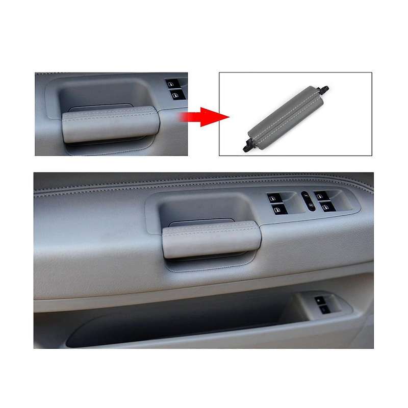 Car Interior Door Pull Handle Trim 7L6867161 for 2003-2010 Side Door Handle Inner PU Leather LHD RHD