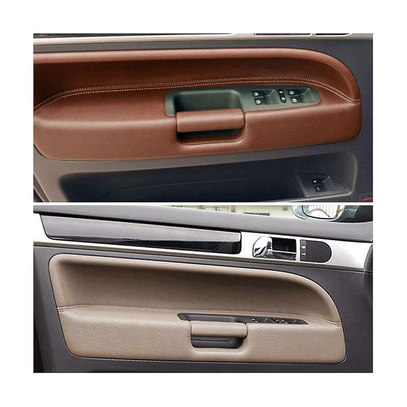 Car Interior Door Pull Handle Trim 7L6867161 for 2003-2010 Side Door Handle Inner PU Leather LHD RHD