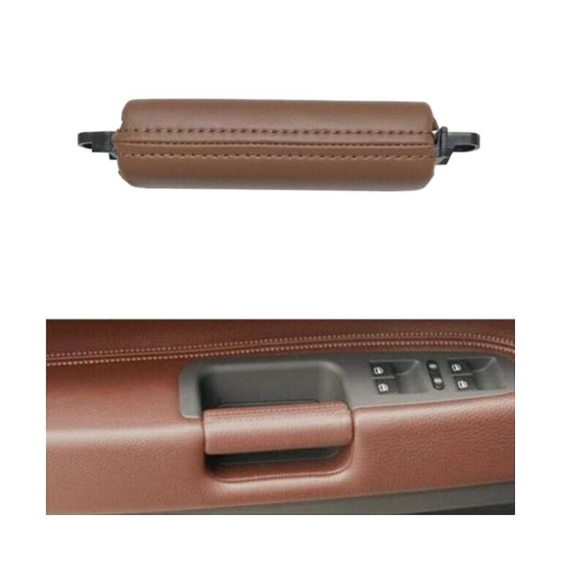 Car Interior Door Pull Handle Trim 7L6867161 for 2003-2010 Side Door Handle Inner PU Leather LHD RHD