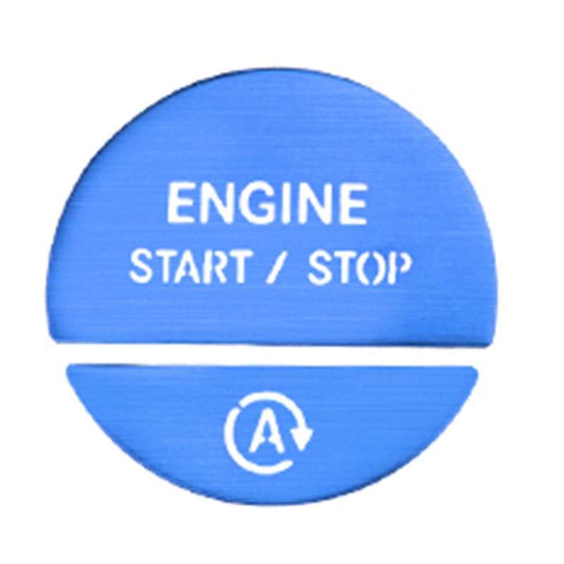 Car Interior Engine One Start Stop Key Button Sticker for C E GLC-Class W206 W214 X254 2022-2024 Blu