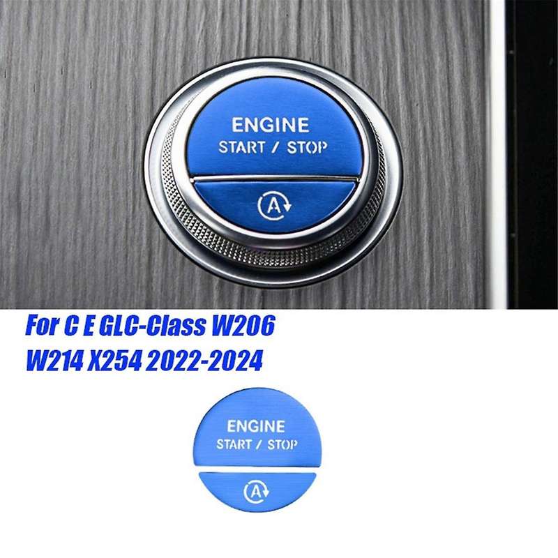 Car Interior Engine One Start Stop Key Button Sticker for C E GLC-Class W206 W214 X254 2022-2024 Blu