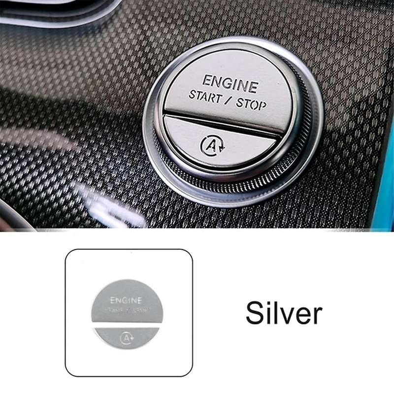 Car Interior Engine One Start Stop Key Button Sticker for C E GLC-Class W206 W214 X254 2022-2024 Sil