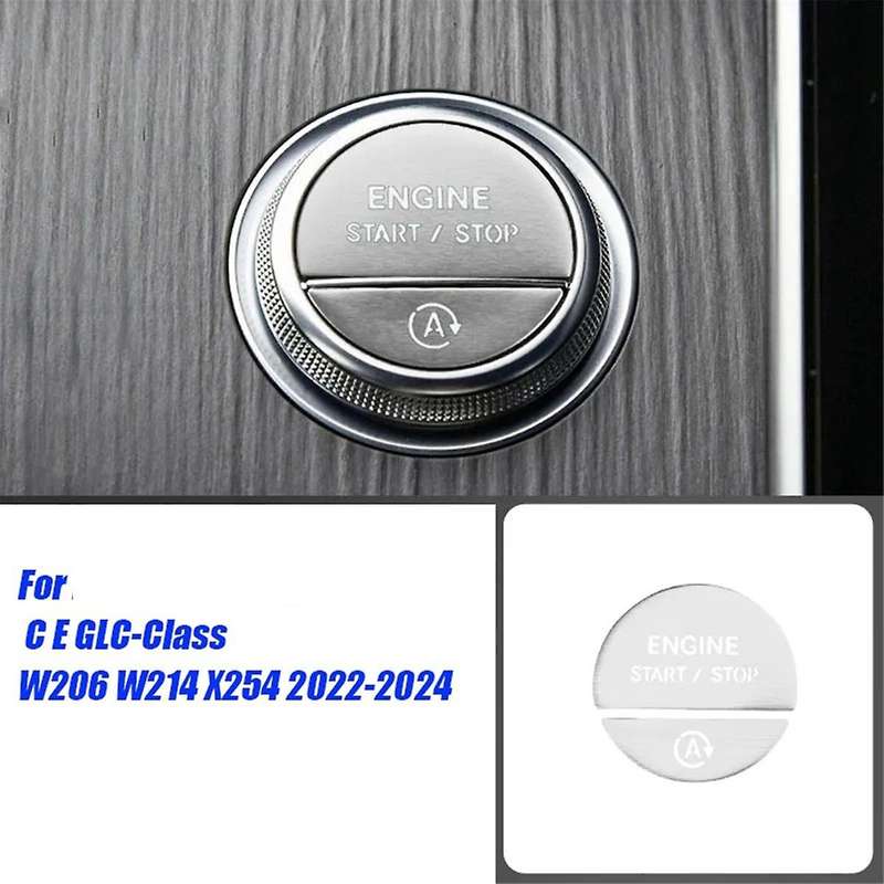 Car Interior Engine One Start Stop Key Button Sticker for C E GLC-Class W206 W214 X254 2022-2024 Sil