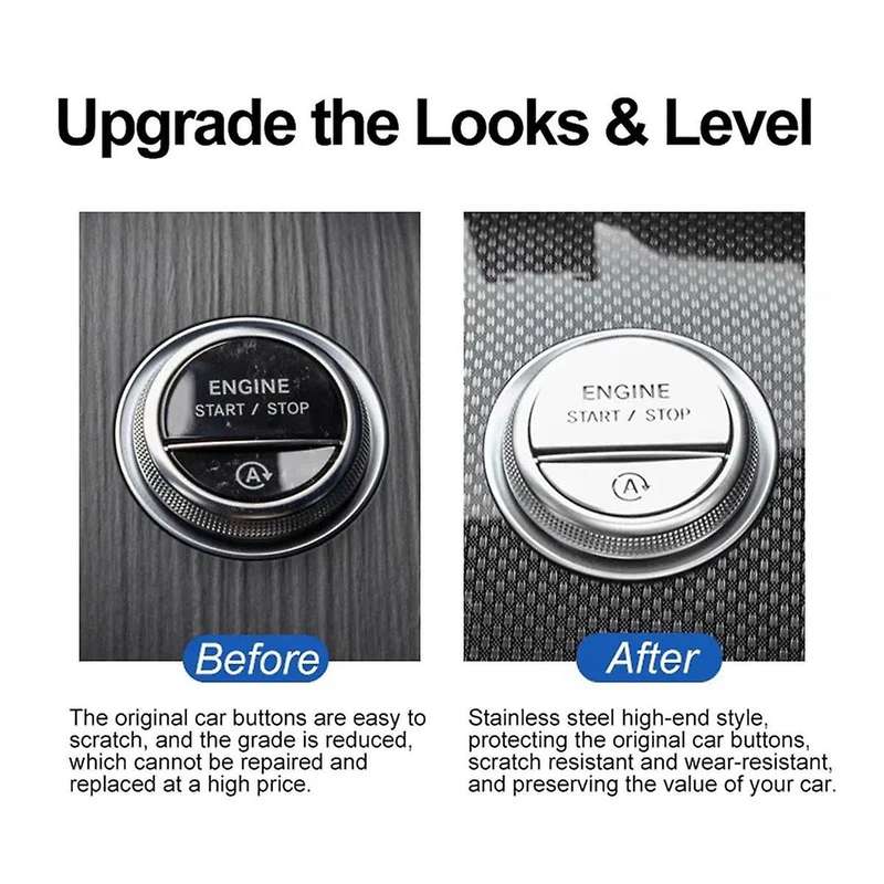 Car Interior Engine One Start Stop Key Button Sticker for C E GLC-Class W206 W214 X254 2022-2024 Red