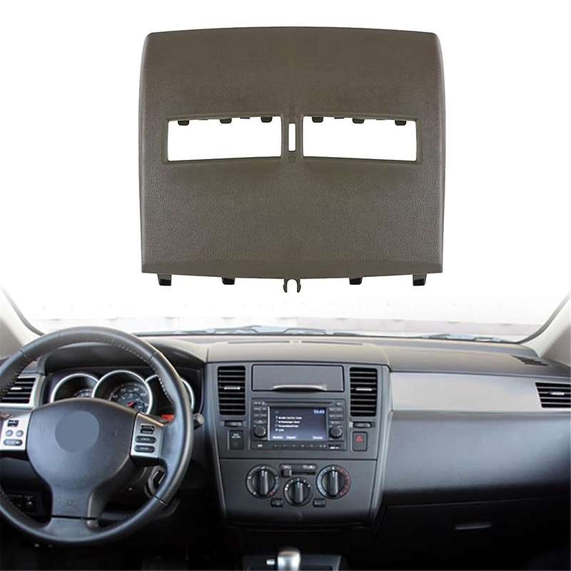Car Interior Front Upper Top Center Dash Air Vent Trim Bezel 68414ED50C for 2007-2012 C11 Tiida Gray