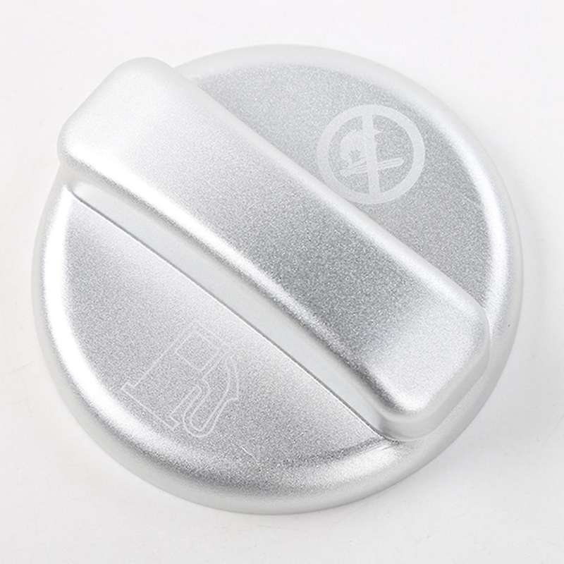 Car Interior Gas Fuel Tank Cover Cap for 2017-2021 Accessories Aluminum Alloy (Silver)
