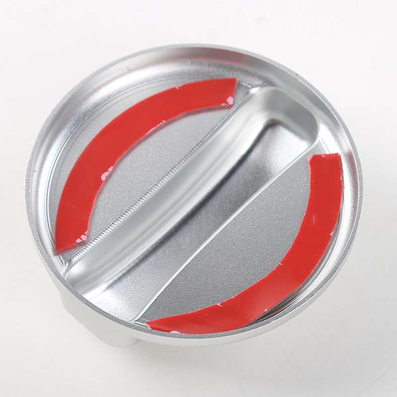 Car Interior Gas Fuel Tank Cover Cap for 2017-2021 Accessories Aluminum Alloy (Silver)