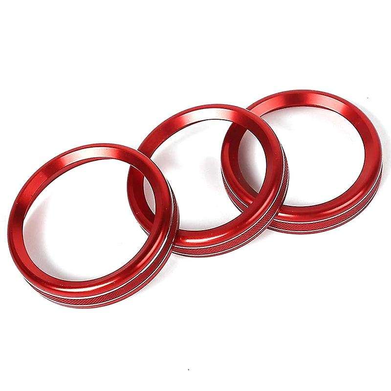 Car Interior Headlight Switch & Air Conditioning Knob Button Ring Trim Cover for JL JLU 2018-2020