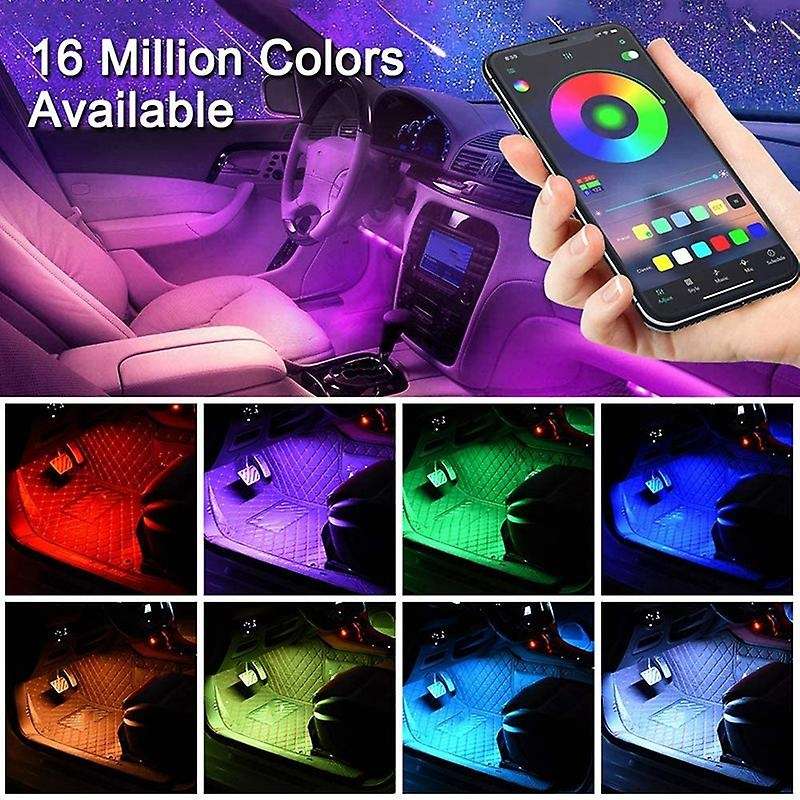 Car Interior LED Lights - 48 Waterproof Multi Colours & Sound-Activated, Remote or APP Controlled