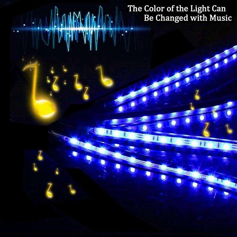 Car Interior Lights 4pcs 36 Led DC 12V Multicolor Music Car Led Strip Light Under Dash Lighting Kit