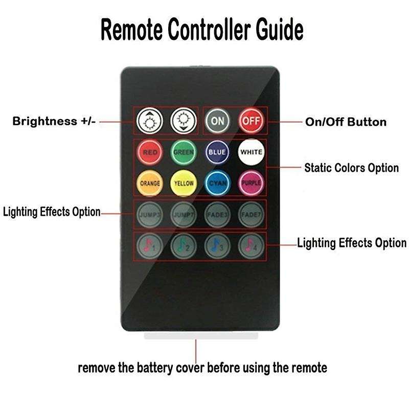 Car Interior Lights 4pcs 36 Led DC 12V Multicolor Music Car Led Strip Light Under Dash Lighting Kit