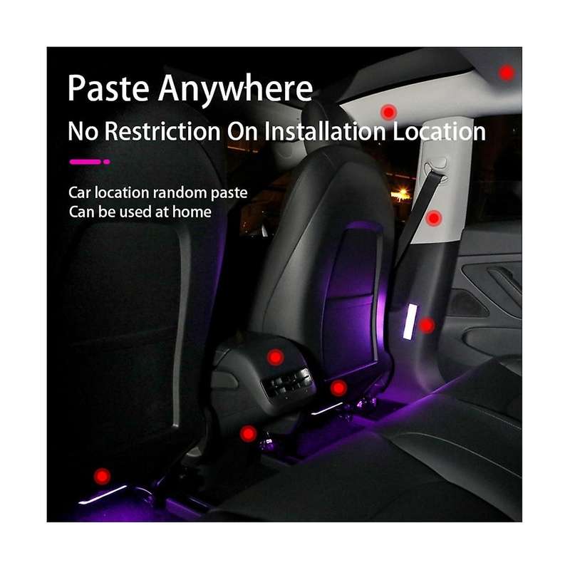 Car Interior Light RGB LED Light Wireless Remote Car Decorative Lamp Auto Ambient Light Lamp Chargi