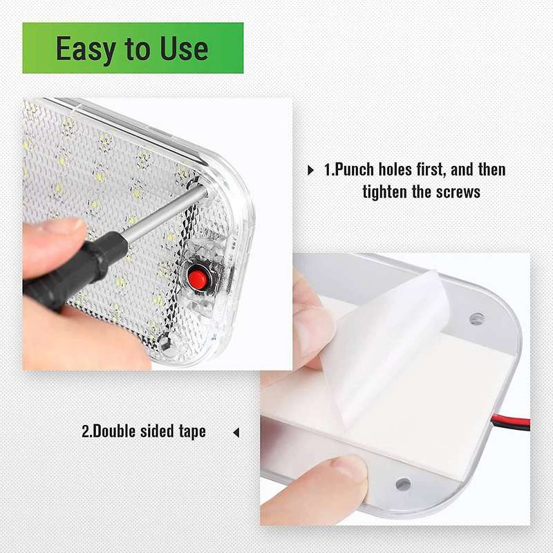Car Interior Lighting LED Car Interior Lighting 48LEDs 12V - 85V White Lamp with ON / OFF Switch for