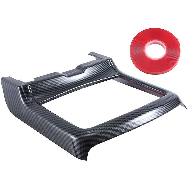 Car Interior Modification Front Drain Cup Frame Cup Holder Decorative Cover Black Carbon Pattern for