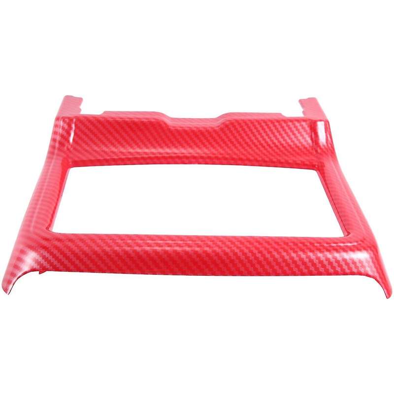 Car Interior Modification Front Drain Cup Frame Cup Holder Decorative Cover Red Carbon Pattern For